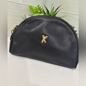 Paloma Picasso Purse Black Leather Pouch with Gold Detail